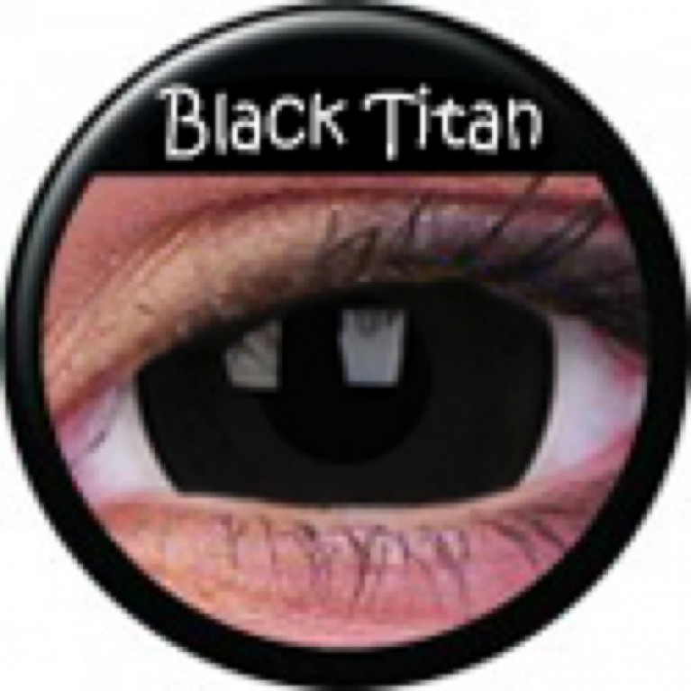 Mini-Sclera Black Titan ohne Stärke, (2 Linsen), 0 dpt